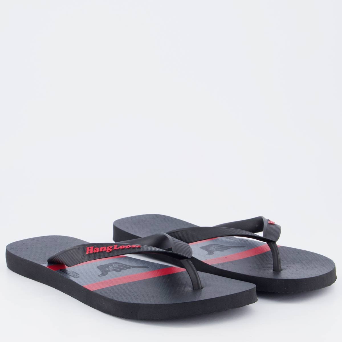 Chinelo Hang Loose HLFM0028 Preto e Vermelho Preto 3