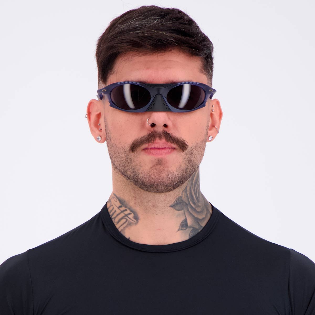 Óculos de Sol Oakley Plantaris Preto e Azul Azul 4