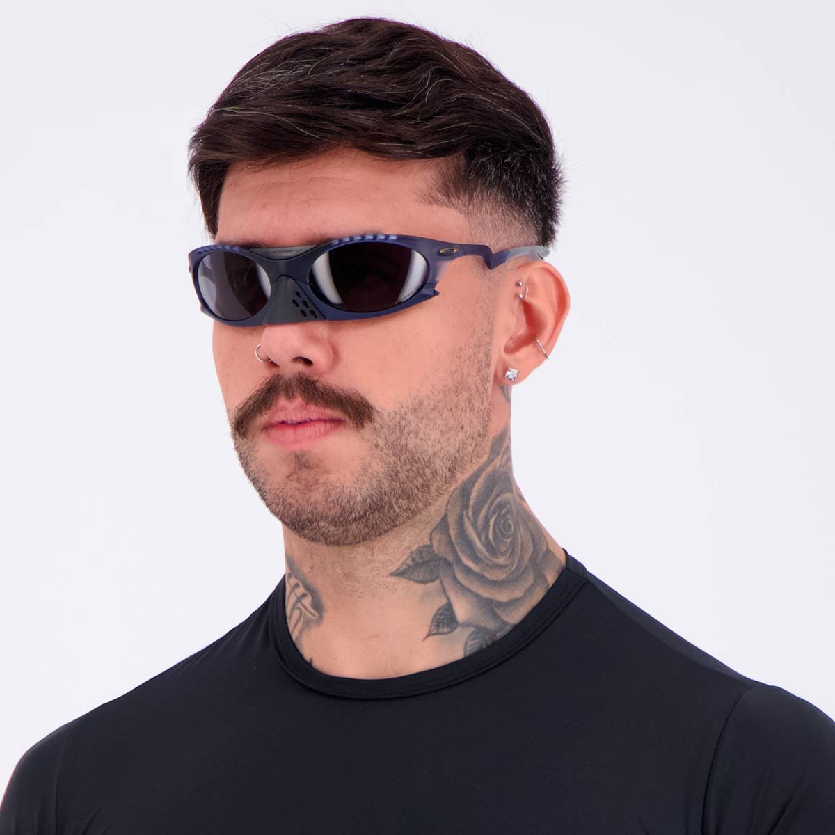Óculos de Sol Oakley Plantaris Preto e Azul Azul 6