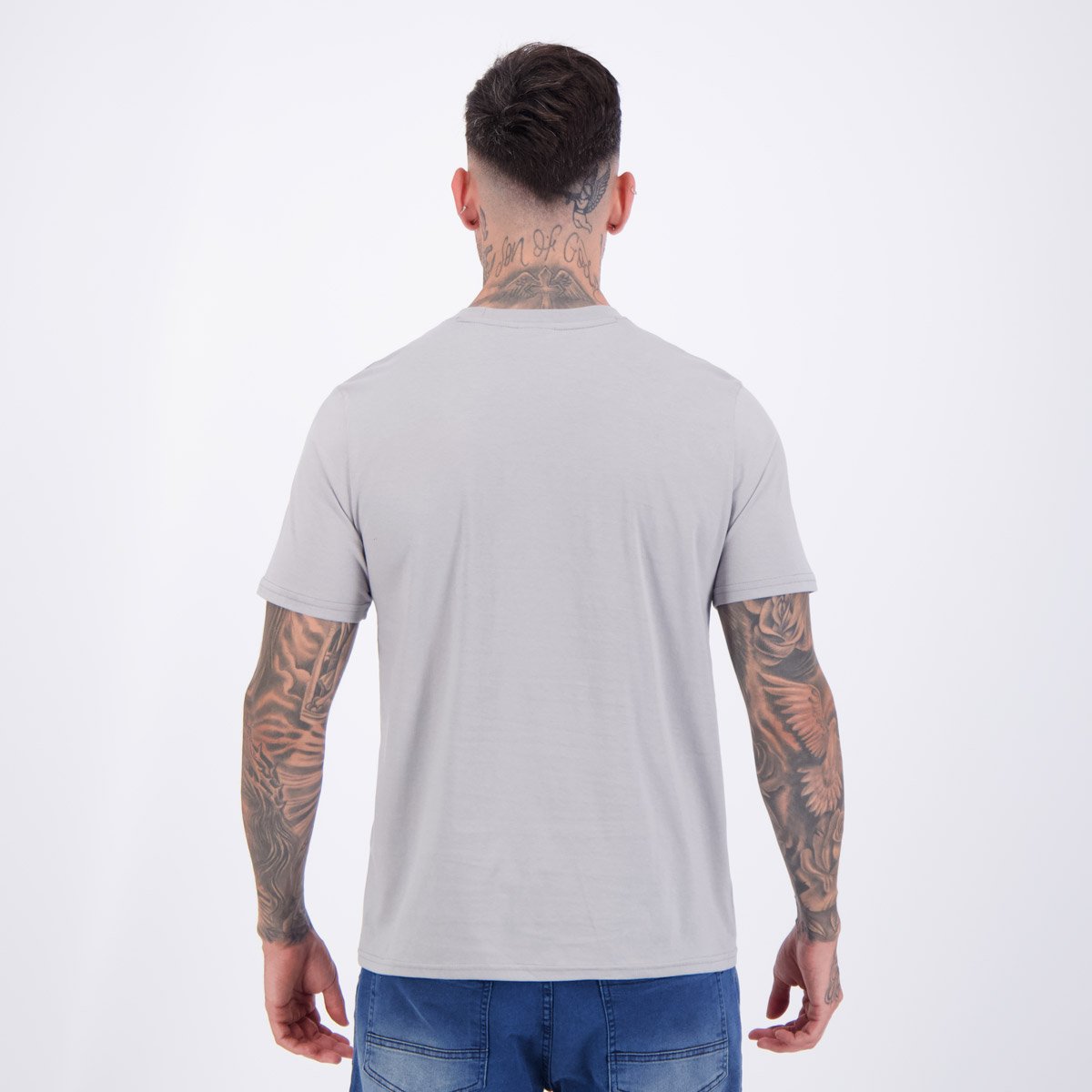 Camiseta Fila Regular Letter Outline Cinza Cinza 4