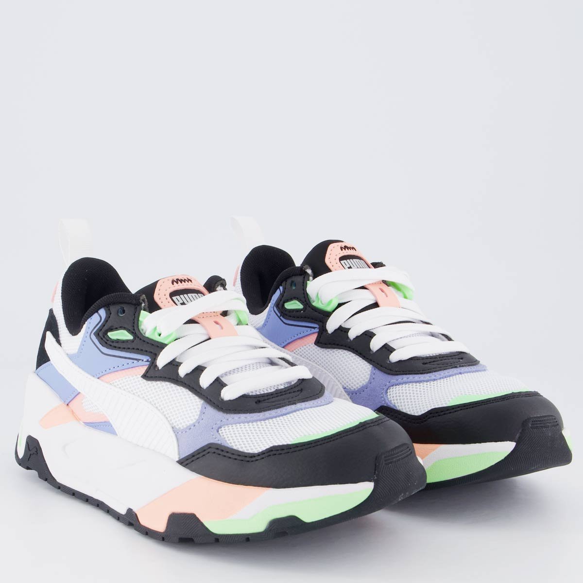 Tenis Puma Trinty Preto e Azul Feminino Branco 2