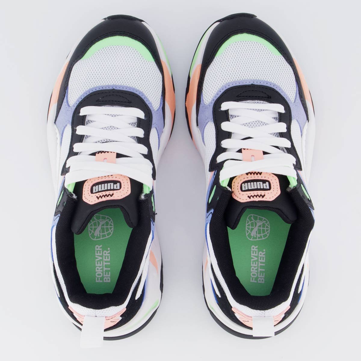 Tenis Puma Trinty Preto e Azul Feminino Branco 4