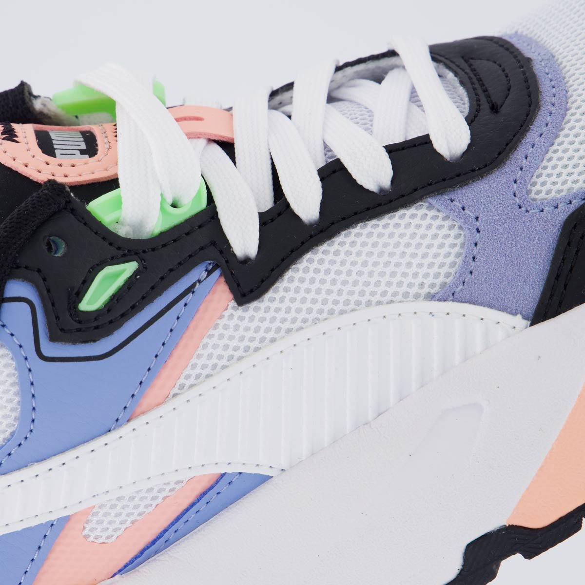 Tenis Puma Trinty Preto e Azul Feminino Branco 7