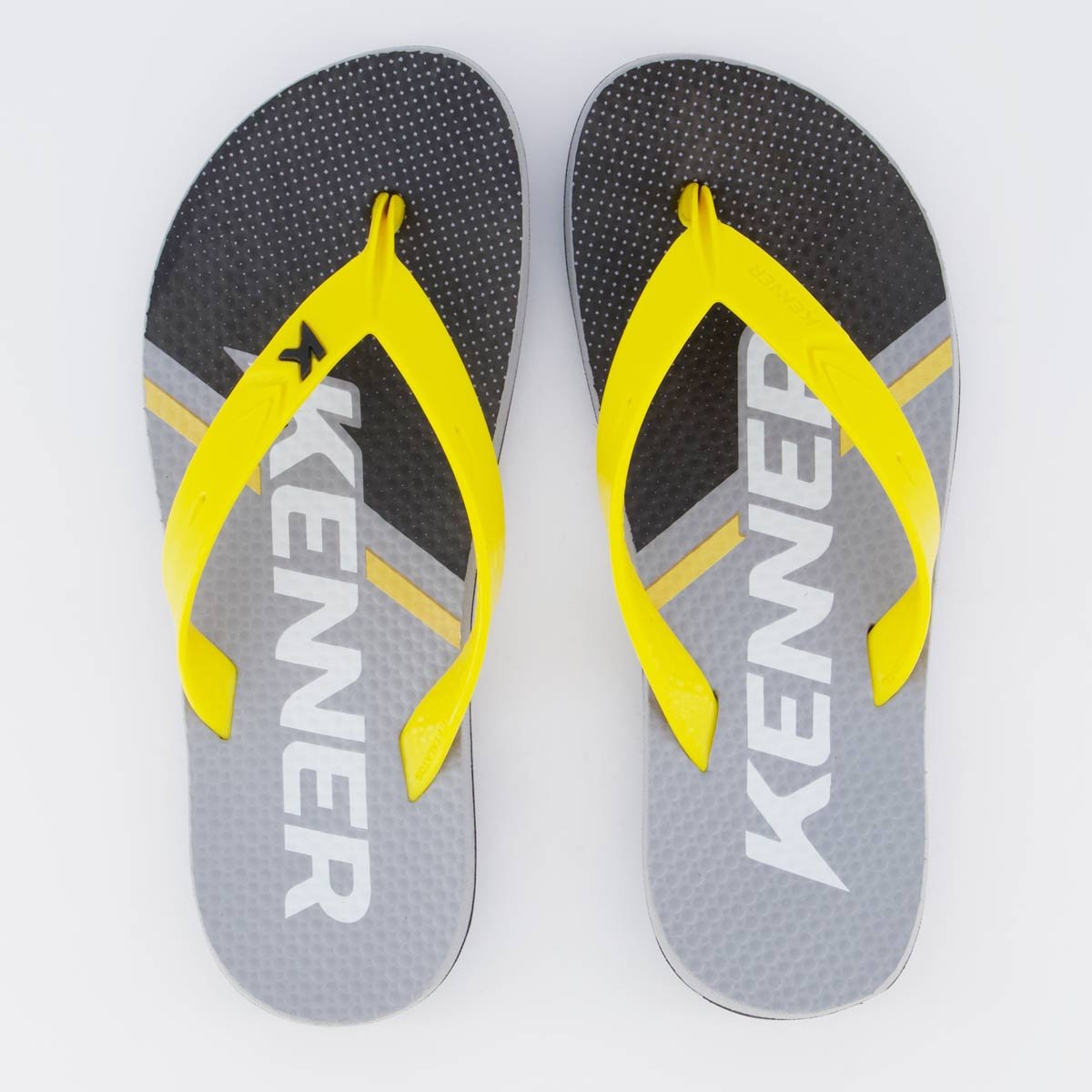 Chinelo Kenner Summer Line Cinza e Amarelo