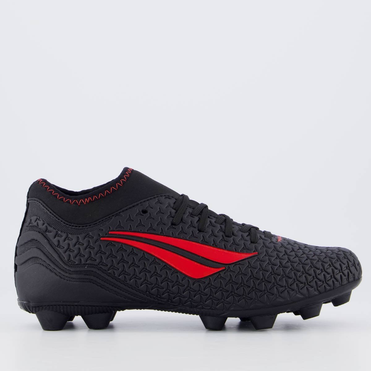 Chuteira Penalty S11 Locker XXI Campo Preta e Vermelha