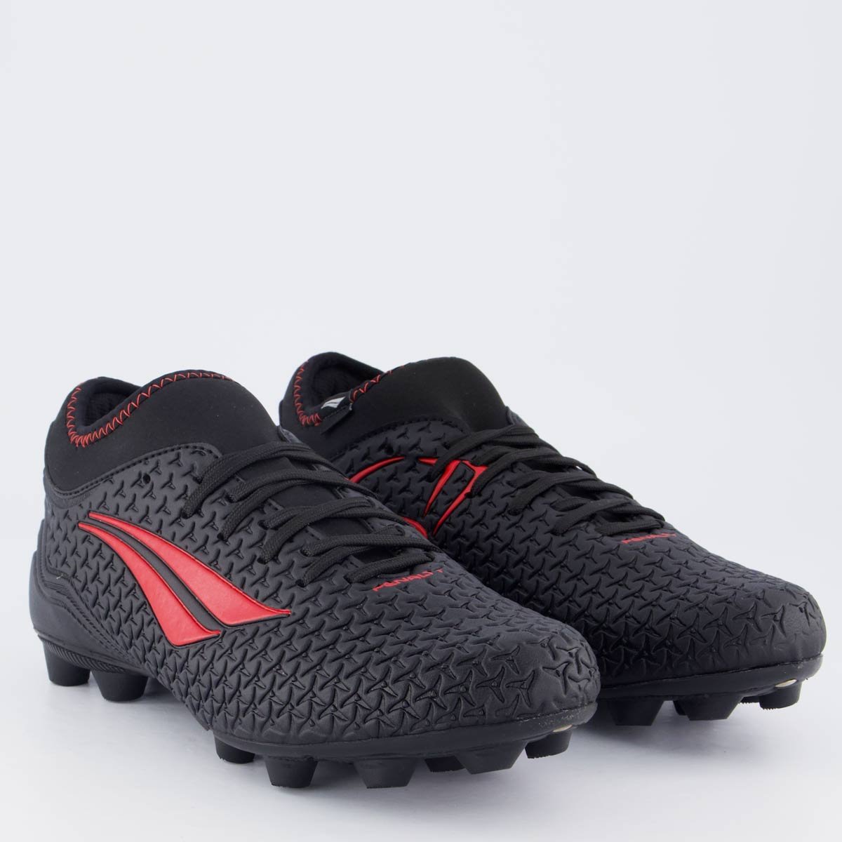 Chuteira Penalty S11 Locker XXI Campo Preta e Vermelha Preto 2