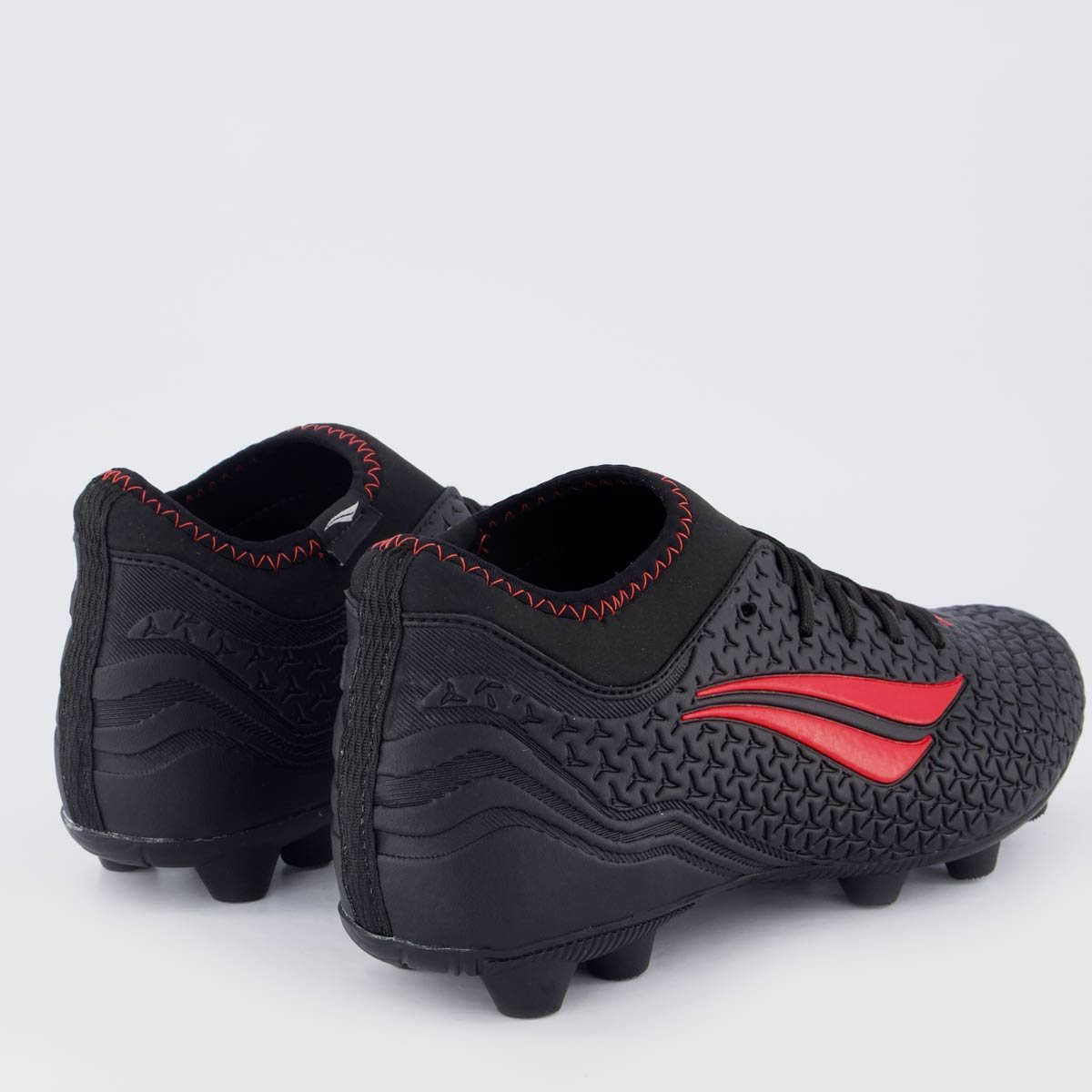 Chuteira Penalty S11 Locker XXI Campo Preta e Vermelha Preto 3