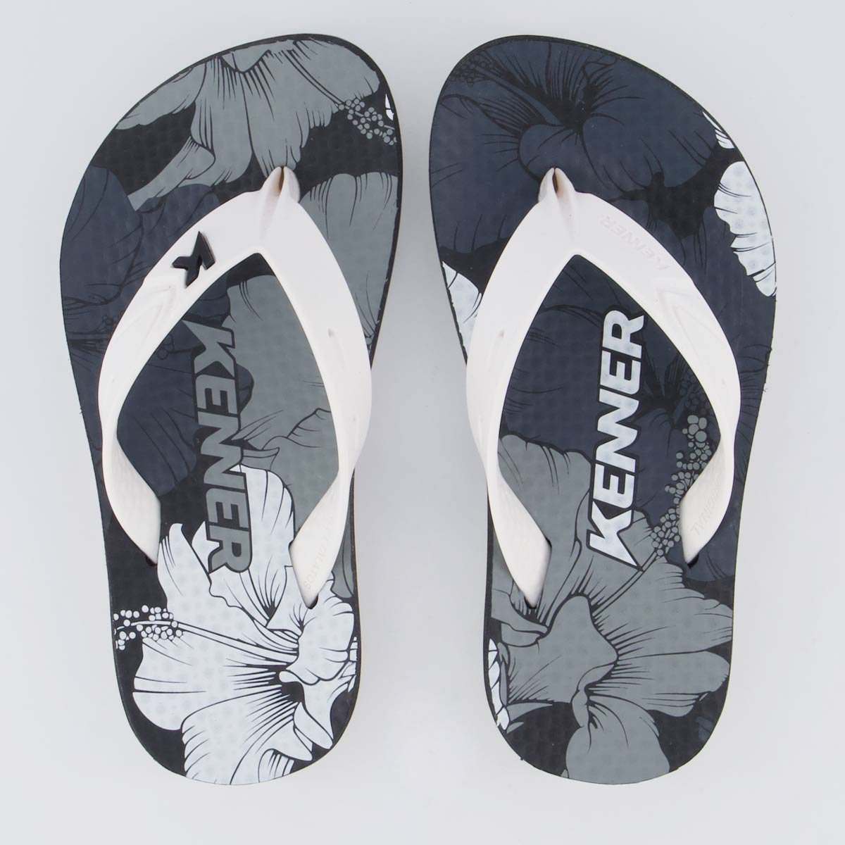 Chinelo Kenner Summer Hibiscos Juvenil Preto