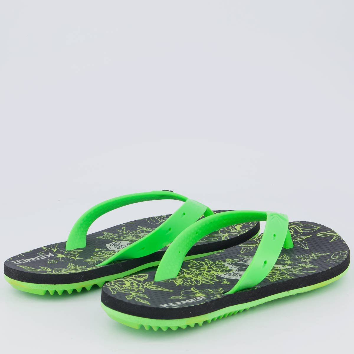 Chinelo Kenner Summer Skull Florido Preto e Verde Verde 4