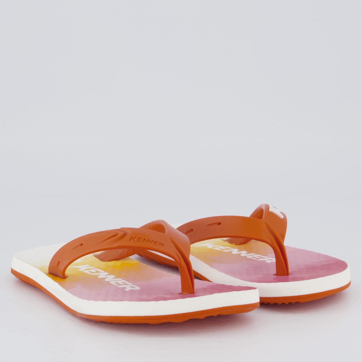 Chinelo Kenner Summer Degradê Juvenil Vermelho Laranja 3