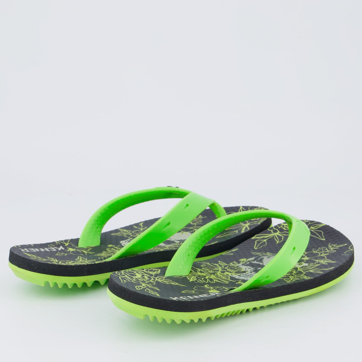 Chinelo Kenner Summer Skull Florido Feminino Preto e Verde Verde 4