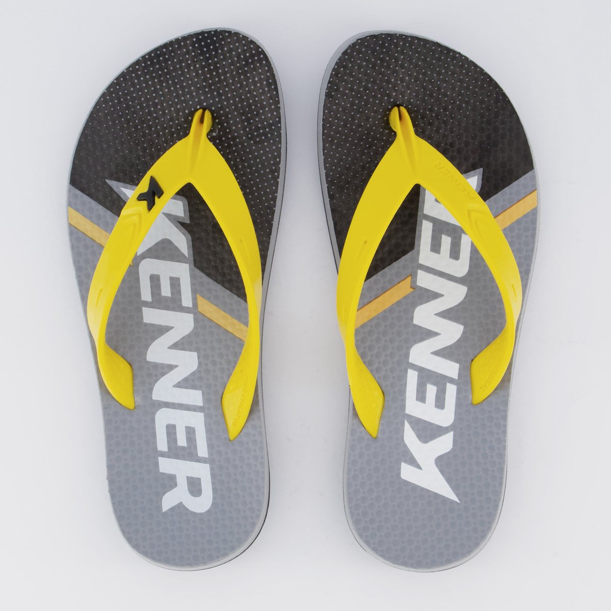 Chinelo Kenner Summer Line Feminino Cinza e Amarelo