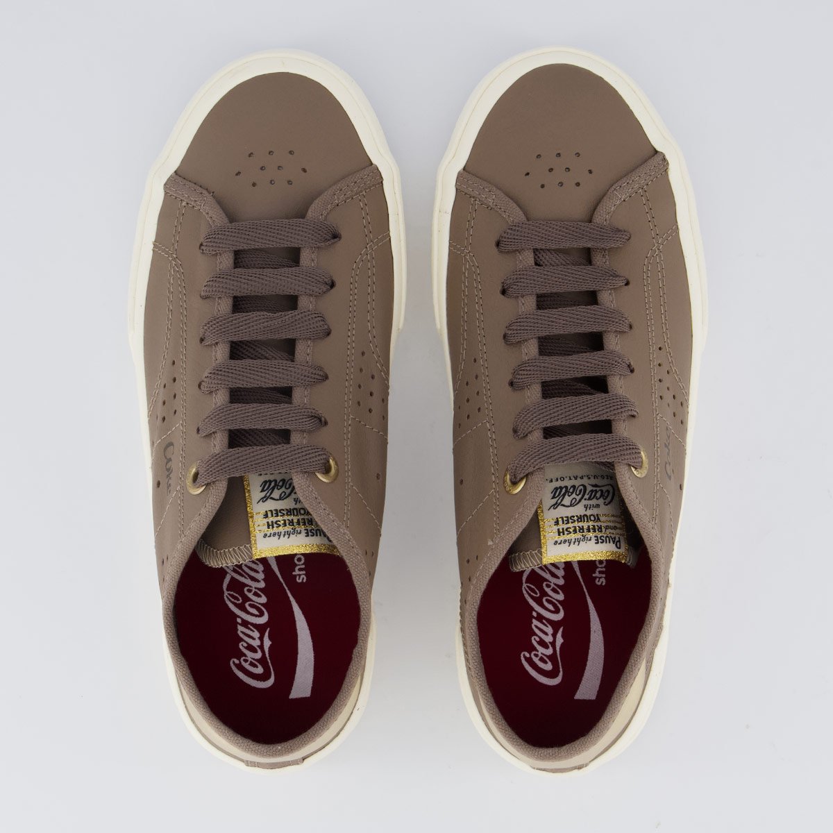 Tênis Coca Cola Fortune Leather Feminino Marrom Marrom 4