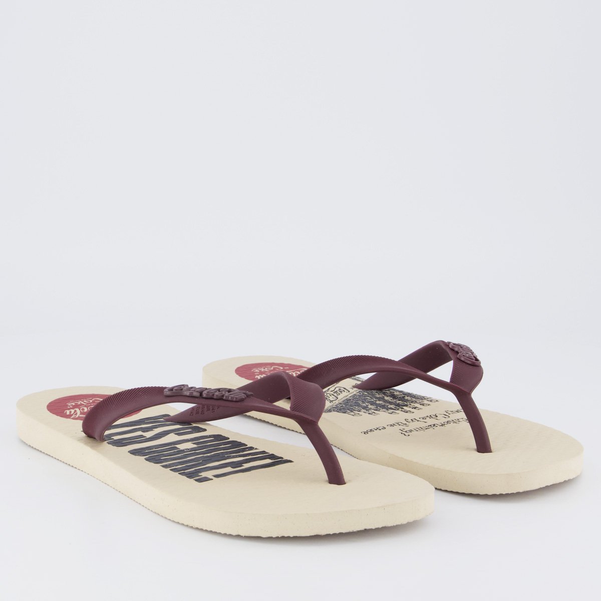 Chinelo Coca Cola Yes Coke! Off White e Bordô Bordô 3