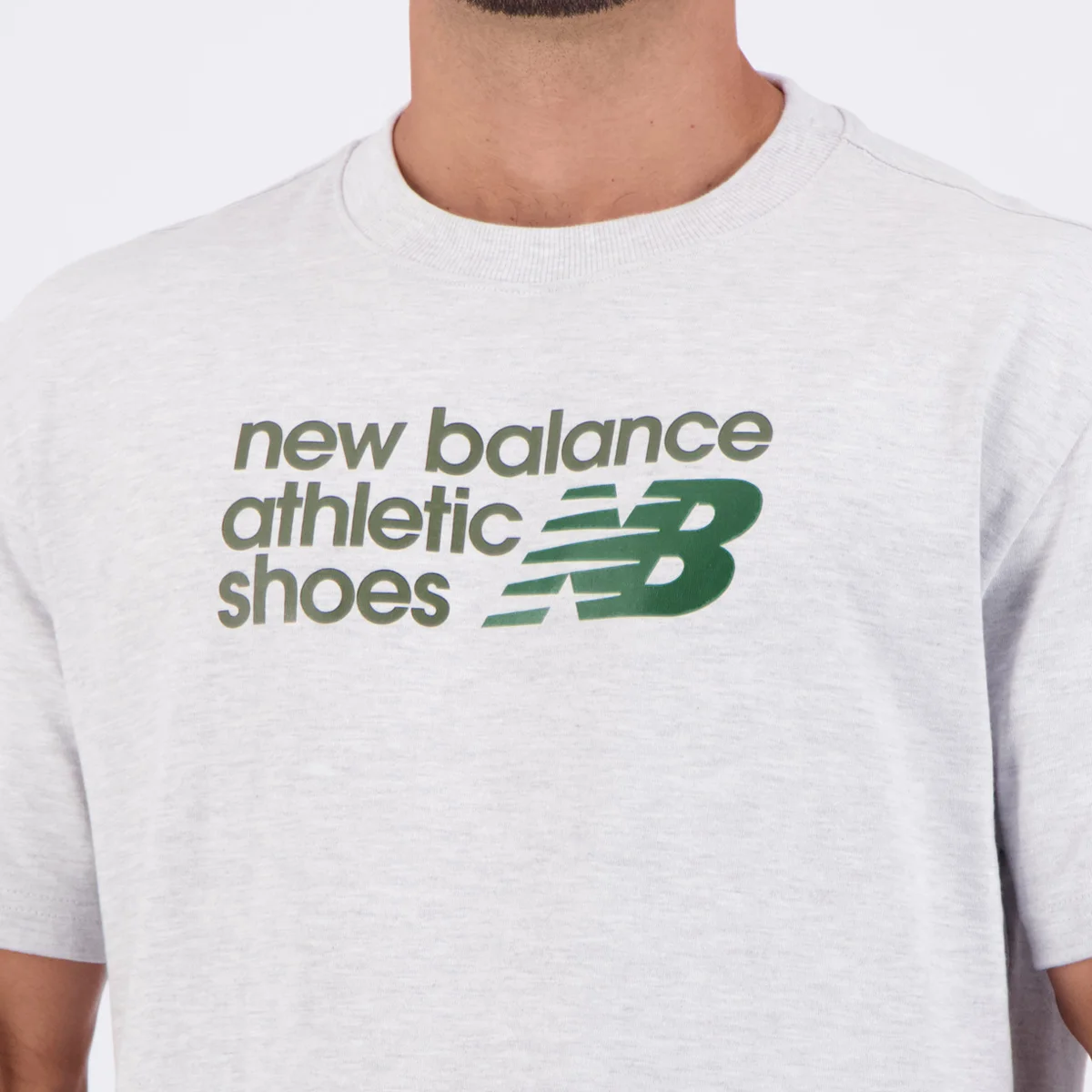 Camisa New Balance Athletics Relaxed Premium Chest Cinza Cinza 5
