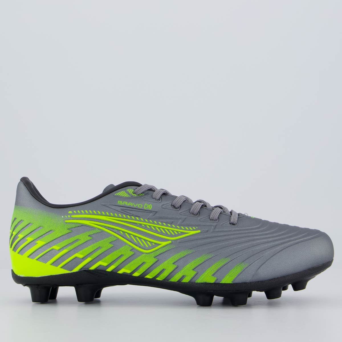 Chuteira Penalty Bravo Campo Cinza e Verde