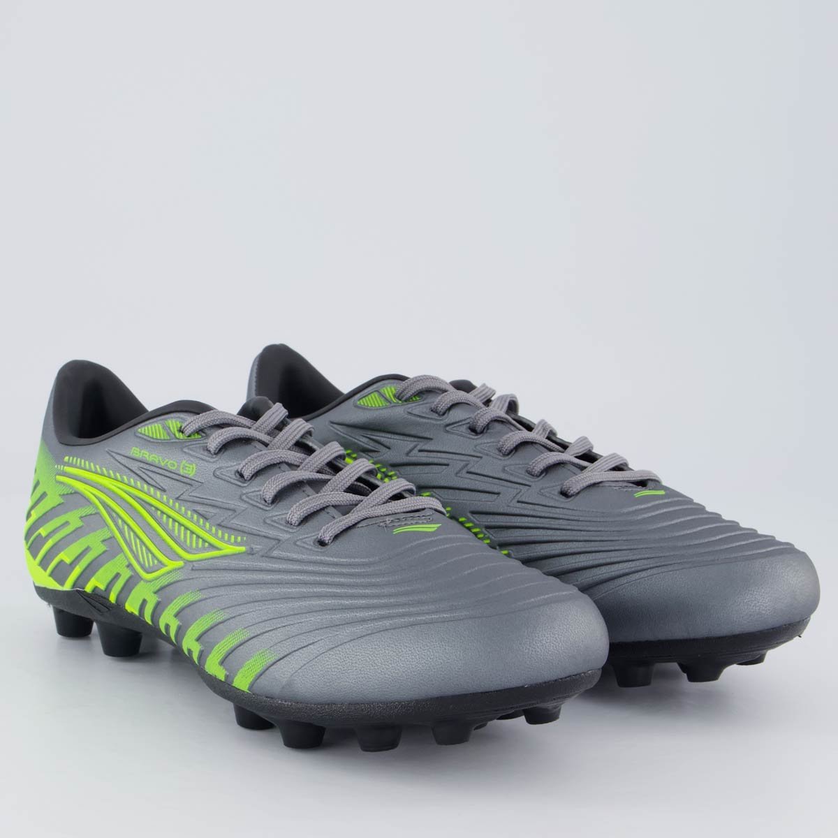 Chuteira Penalty Bravo Campo Cinza e Verde Cinza 2