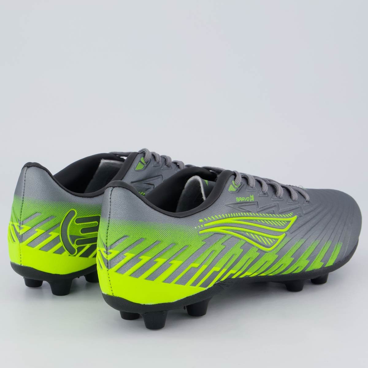 Chuteira Penalty Bravo Campo Cinza e Verde Cinza 3