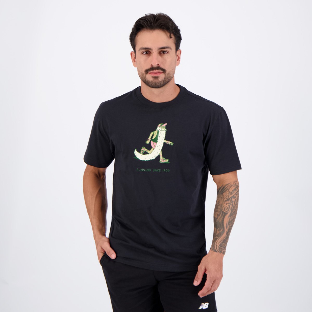 Camisa New Balance Bearded Runner Preto