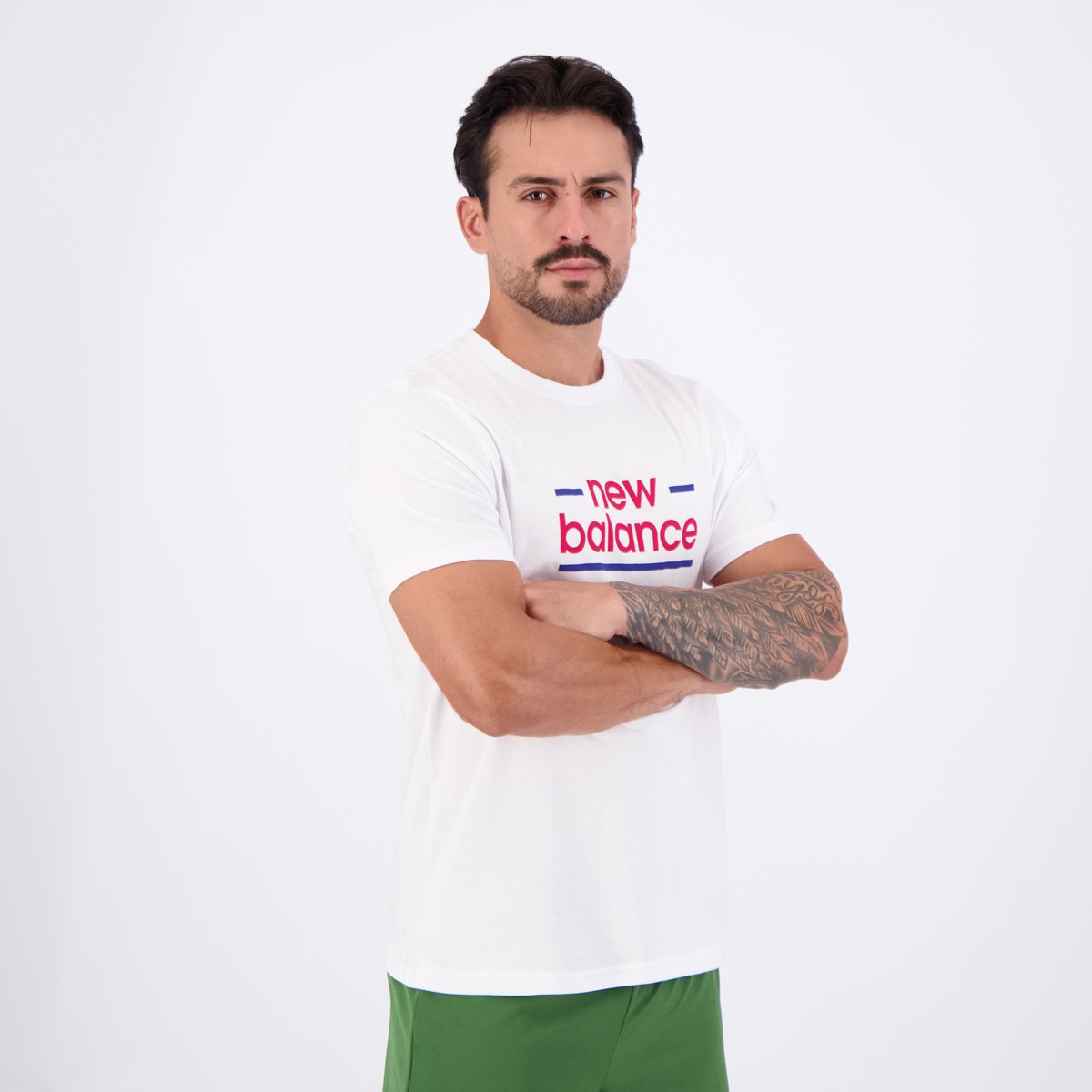 Camisa New Balance Linear Lines Branca Branco 2