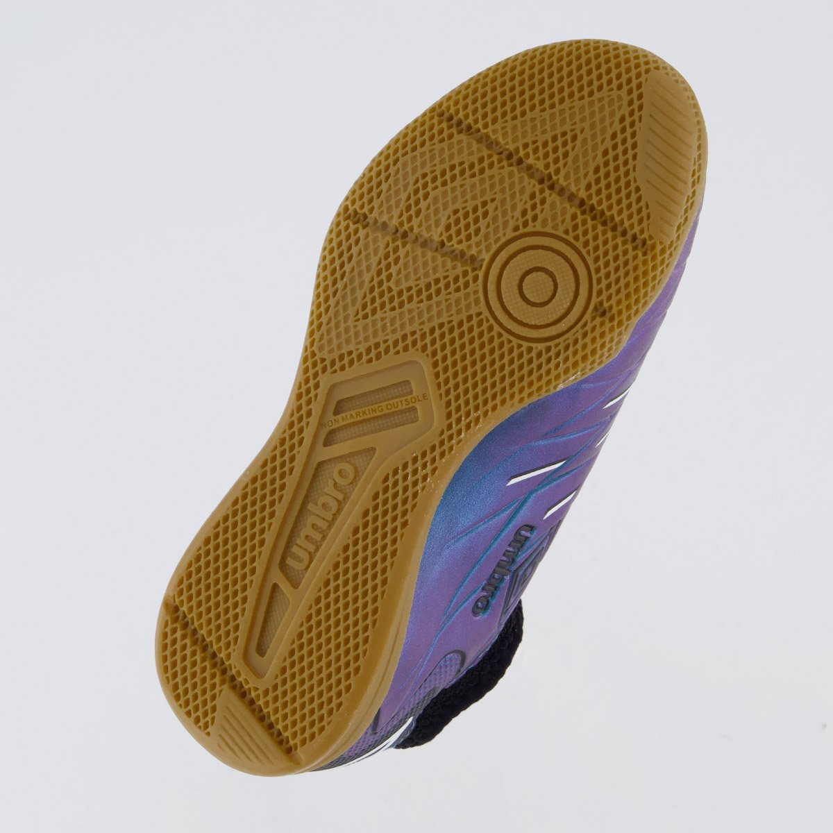 Chuteira Umbro Domain Futsal Juvenil Preta e Azul Preto 5