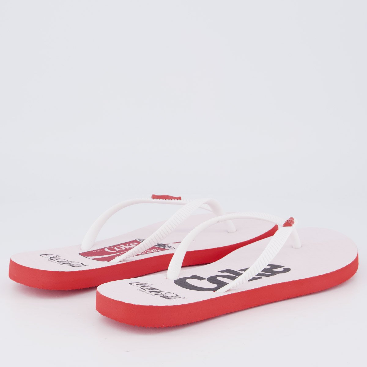 Chinelo Coca Cola Ice Coke Feminino Vermelho e Branco Branco 4