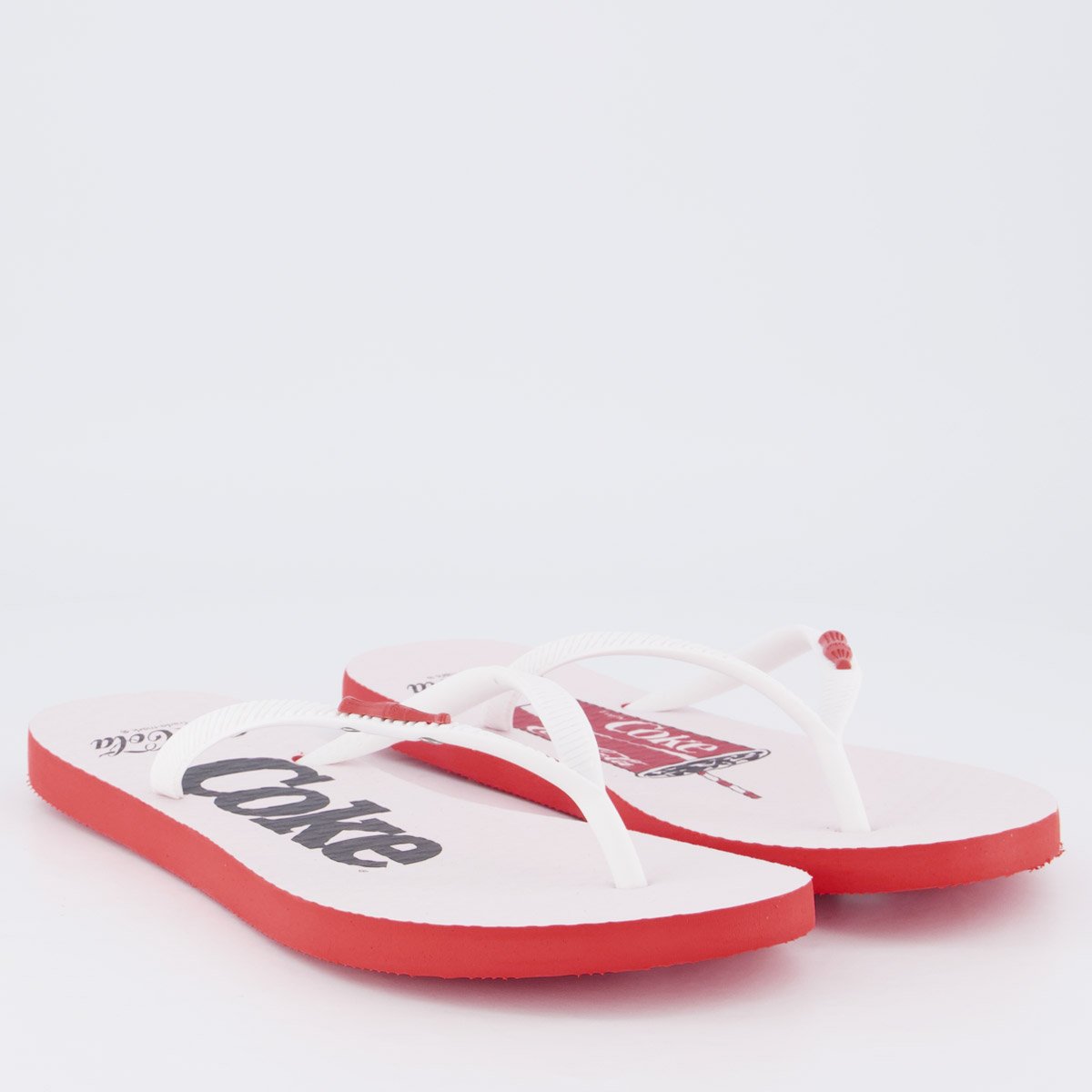 Chinelo Coca Cola Ice Coke Feminino Vermelho e Branco Branco 3