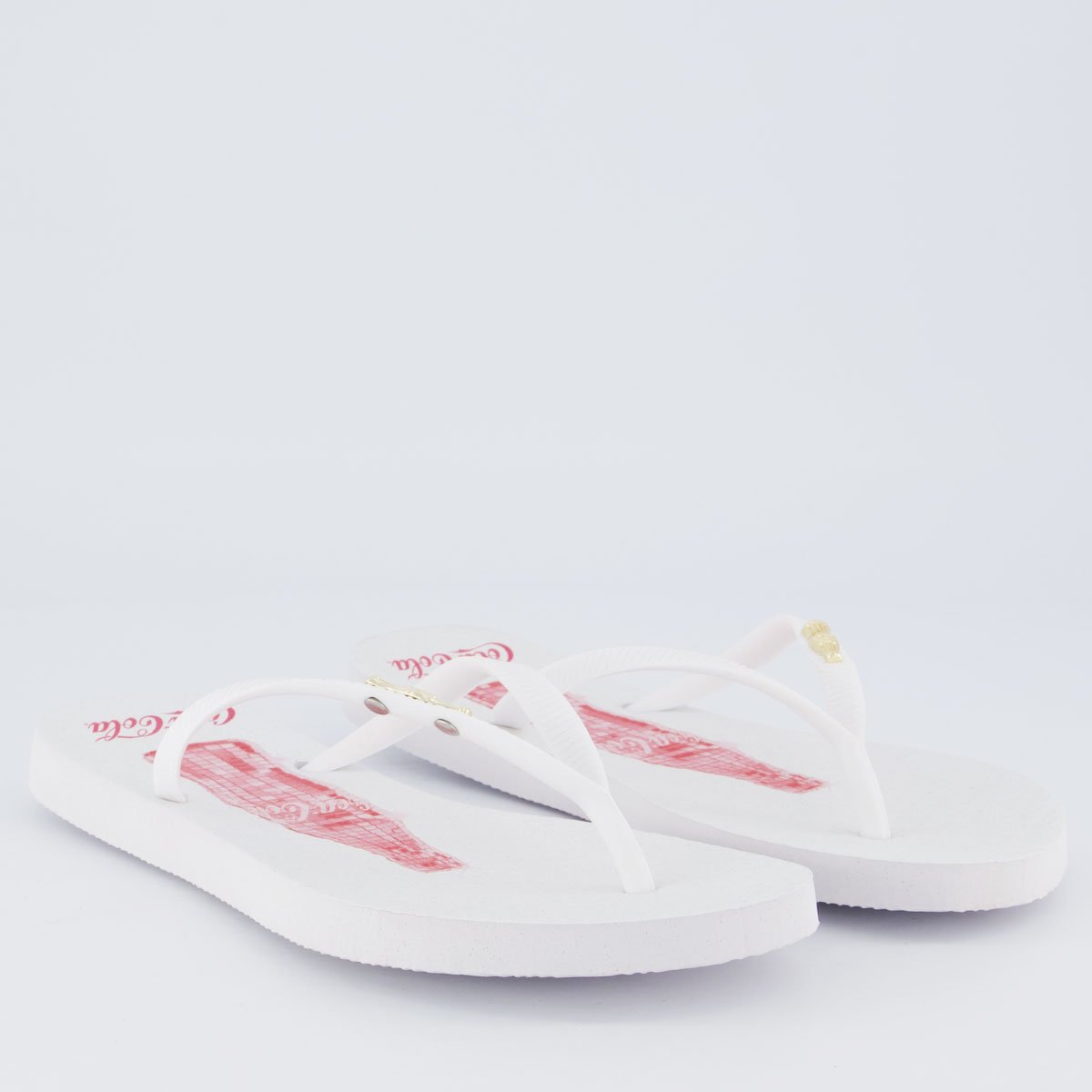 Chinelo Coca Cola Glow Party Feminino Branco Branco 3