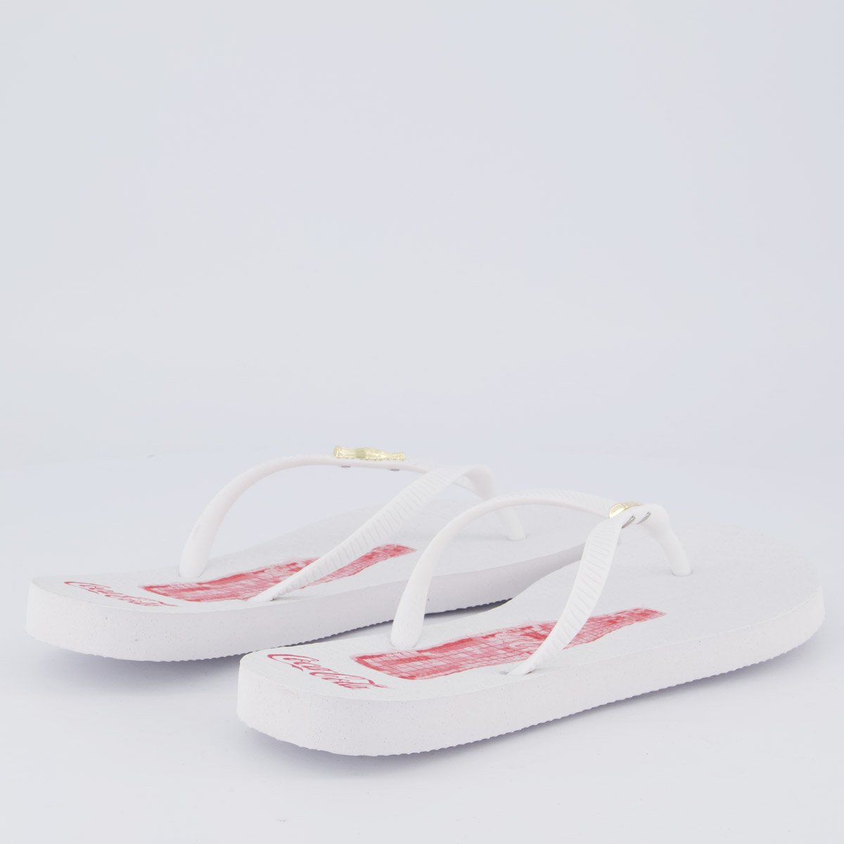 Chinelo Coca Cola Glow Party Feminino Branco Branco 4