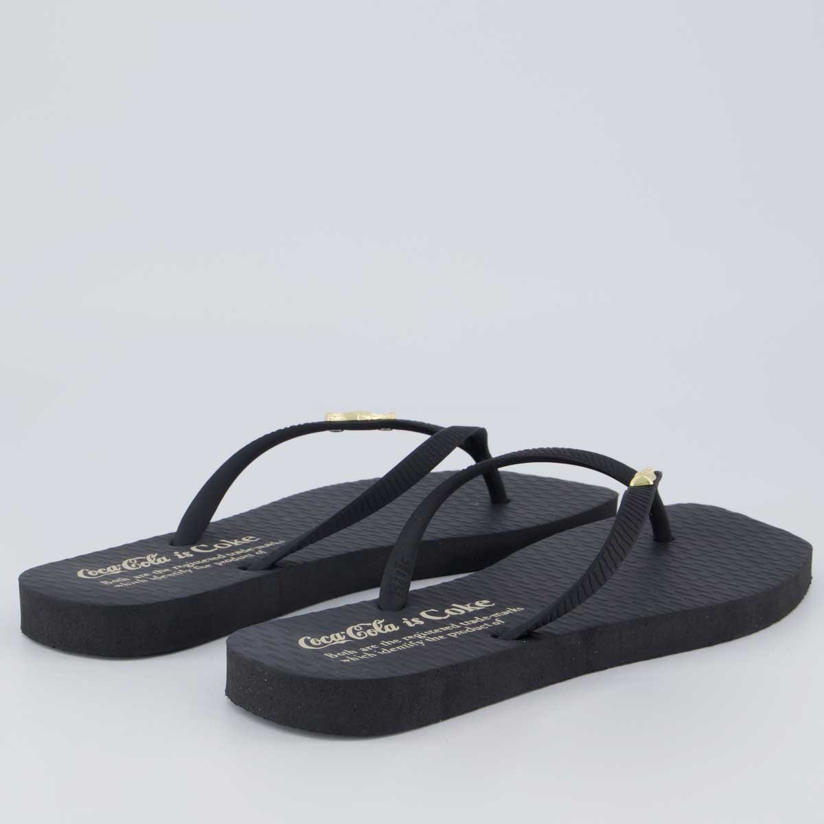 Chinelo Coca Cola Square Identify Feminino Preto Preto 4