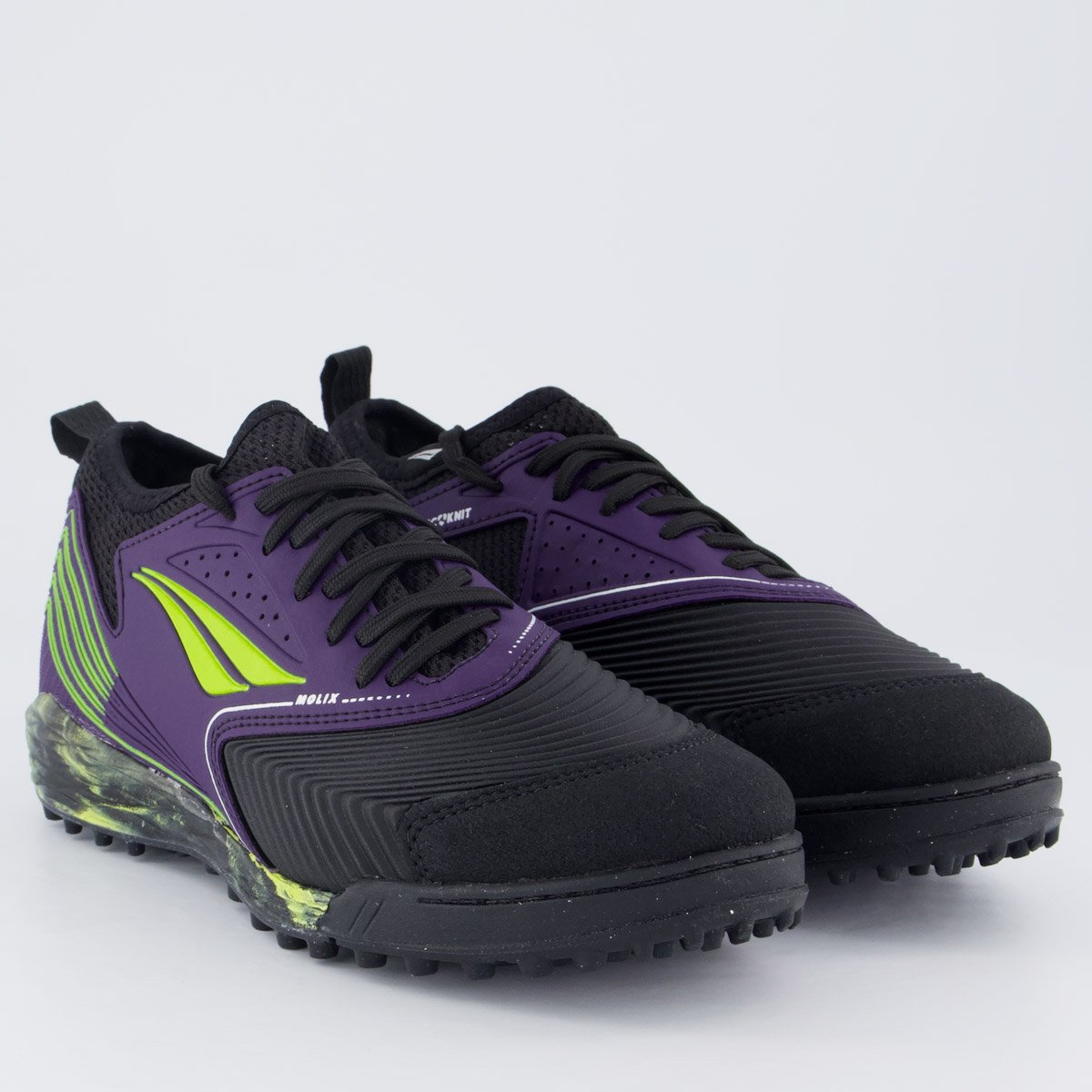 Chuteira Penalty Se7e Pro Molix Locker Society Preta e Roxa Roxo 2