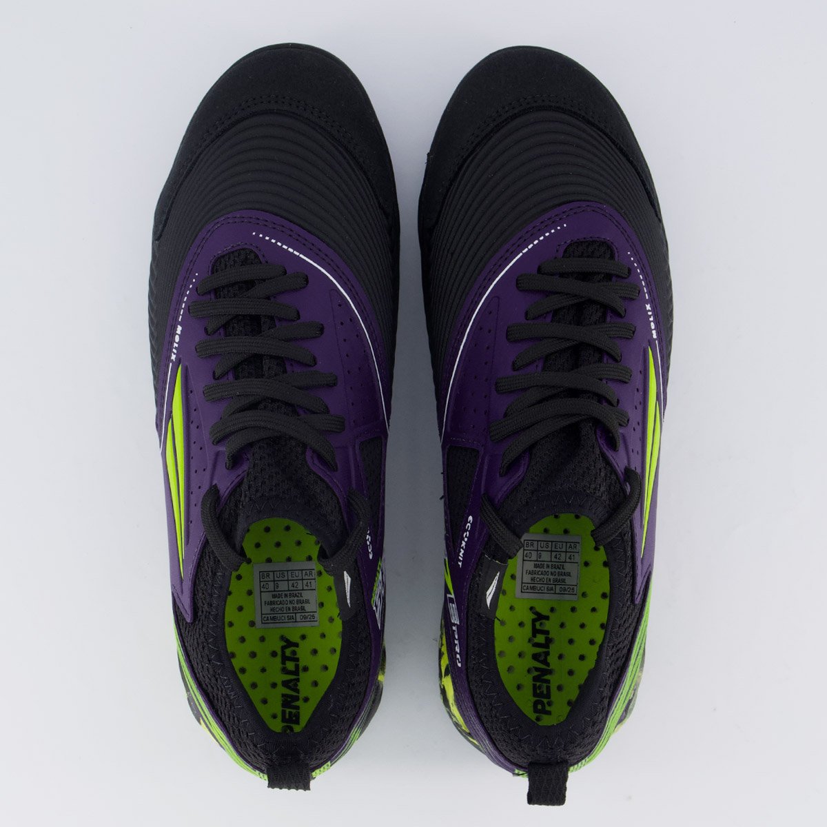 Chuteira Penalty Se7e Pro Molix Locker Society Preta e Roxa Roxo 4