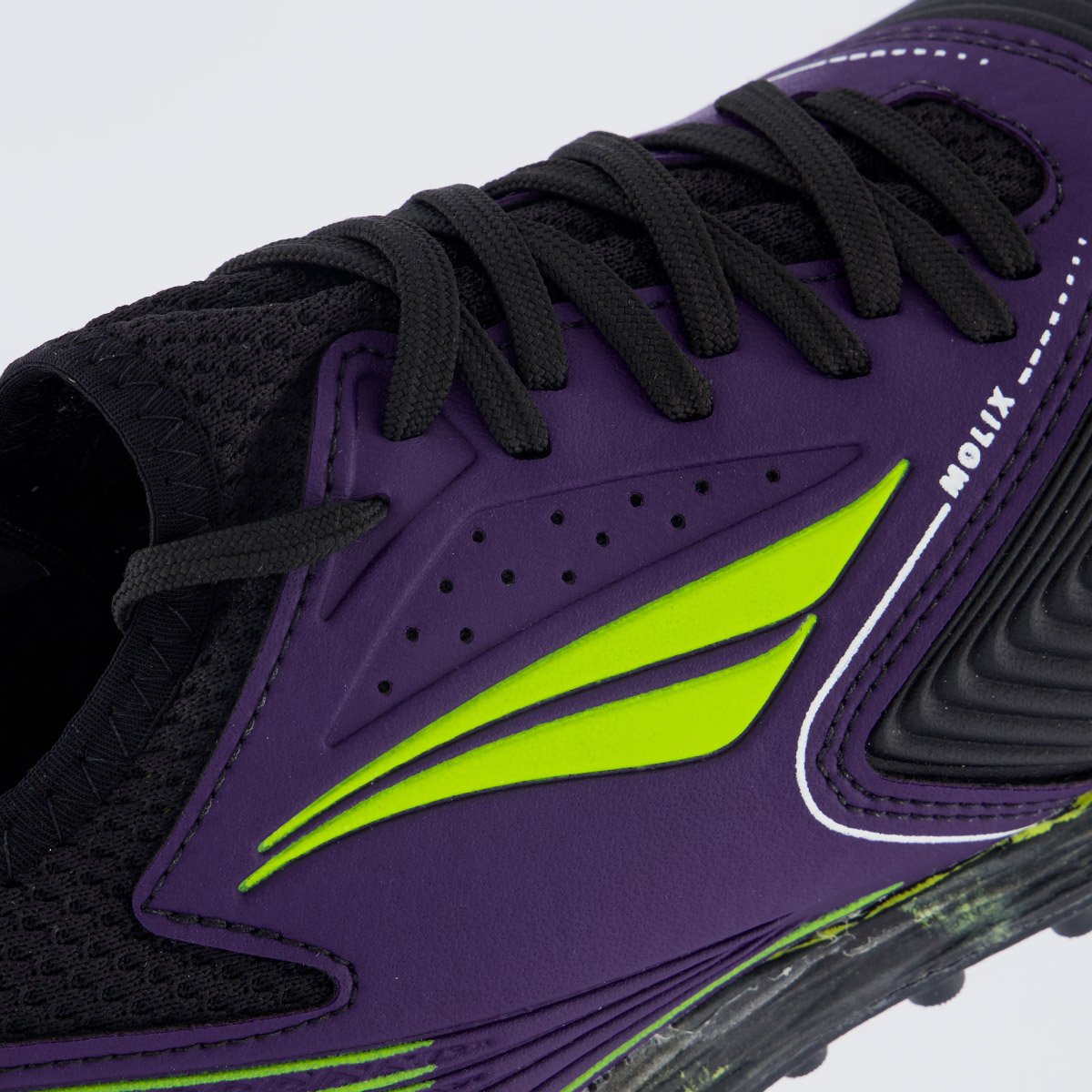 Chuteira Penalty Se7e Pro Molix Locker Society Preta e Roxa Roxo 8