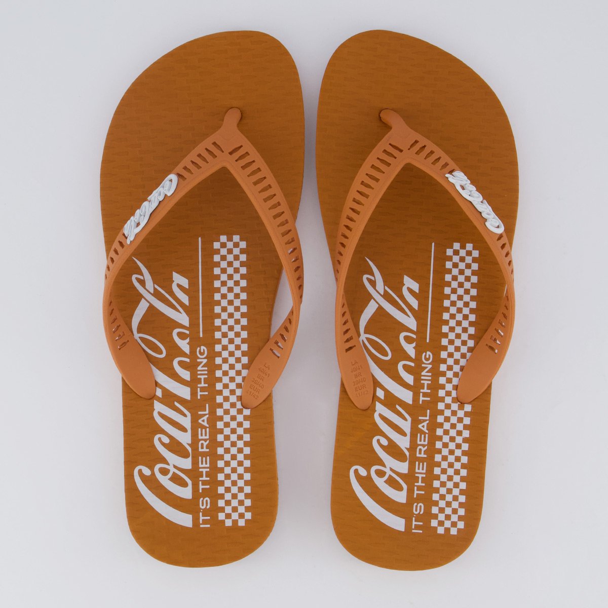 Chinelo Coca Cola Grid Marrom