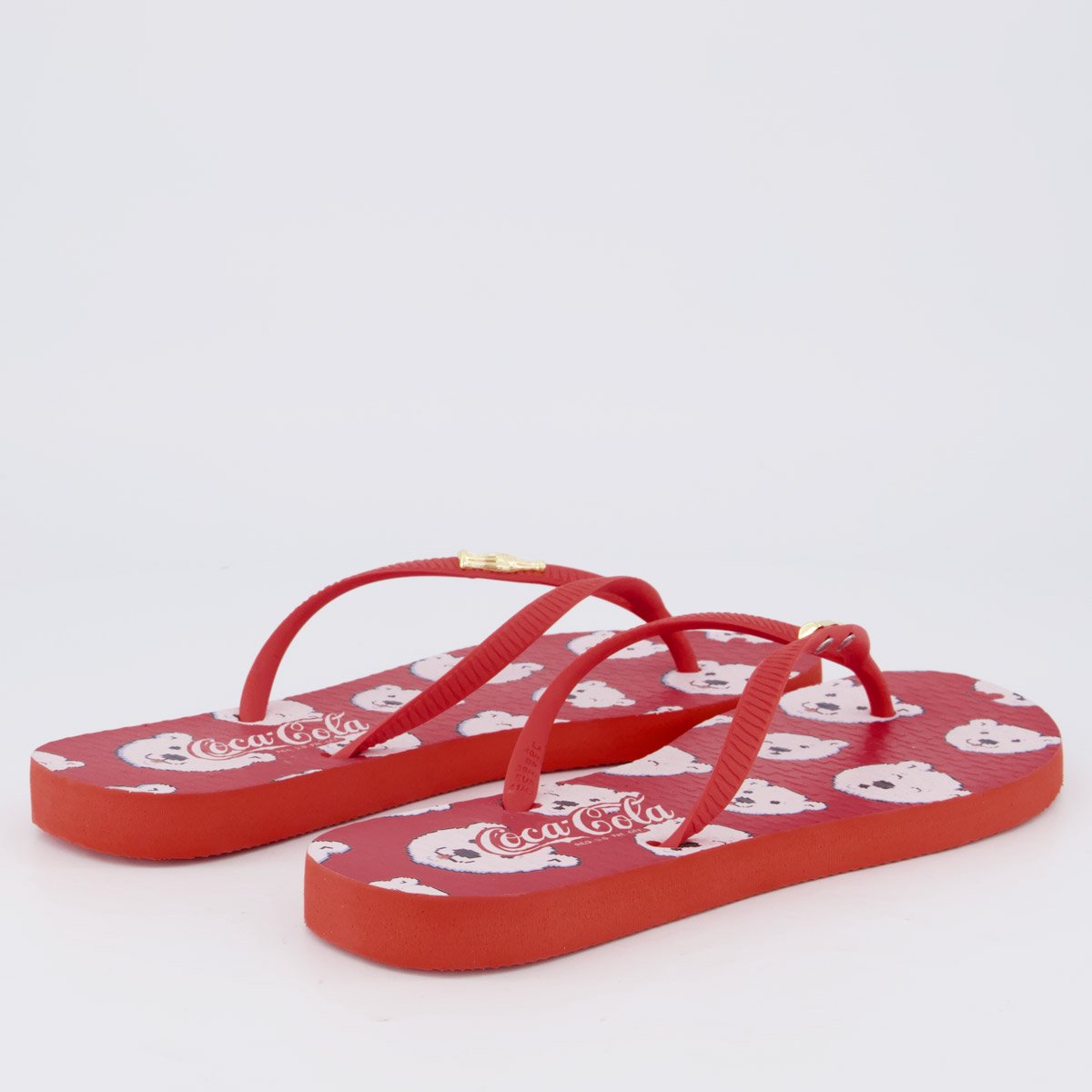 Chinelo Coca Cola Cool Bear Feminino Vermelho Vermelho 4
