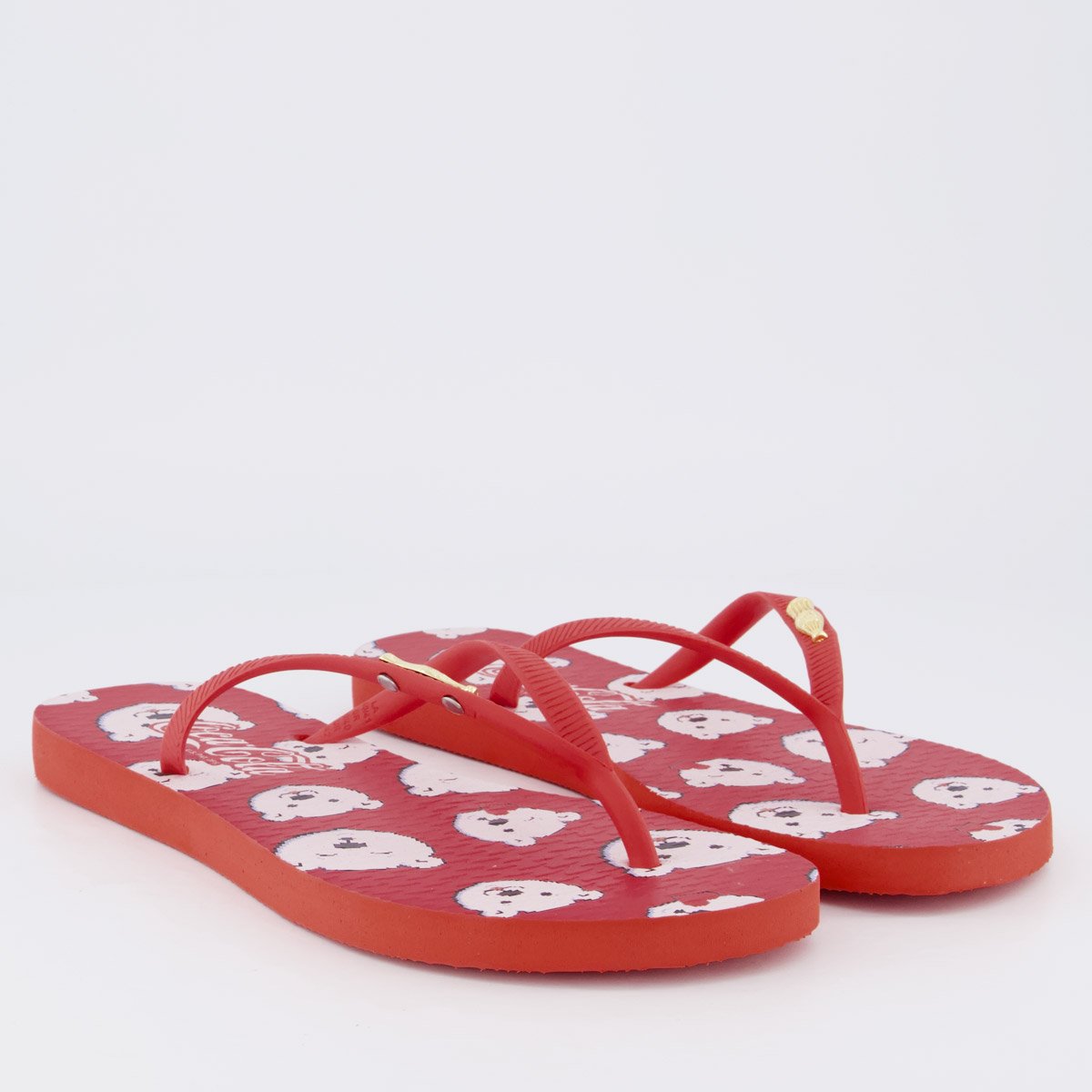 Chinelo Coca Cola Cool Bear Feminino Vermelho Vermelho 3
