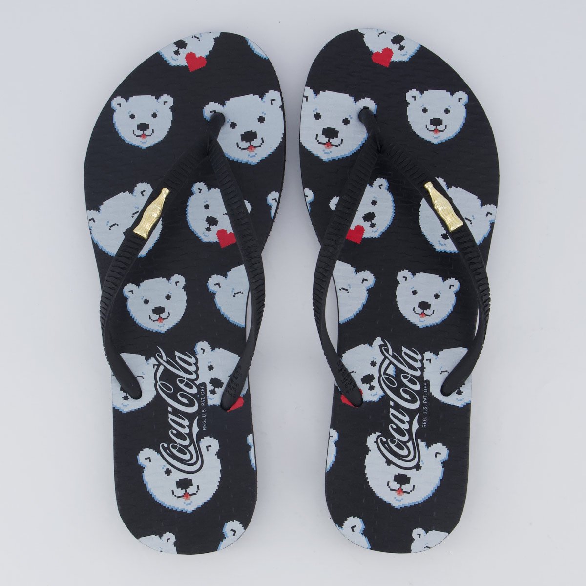 Chinelo Coca Cola Cool Bear Feminino Preto