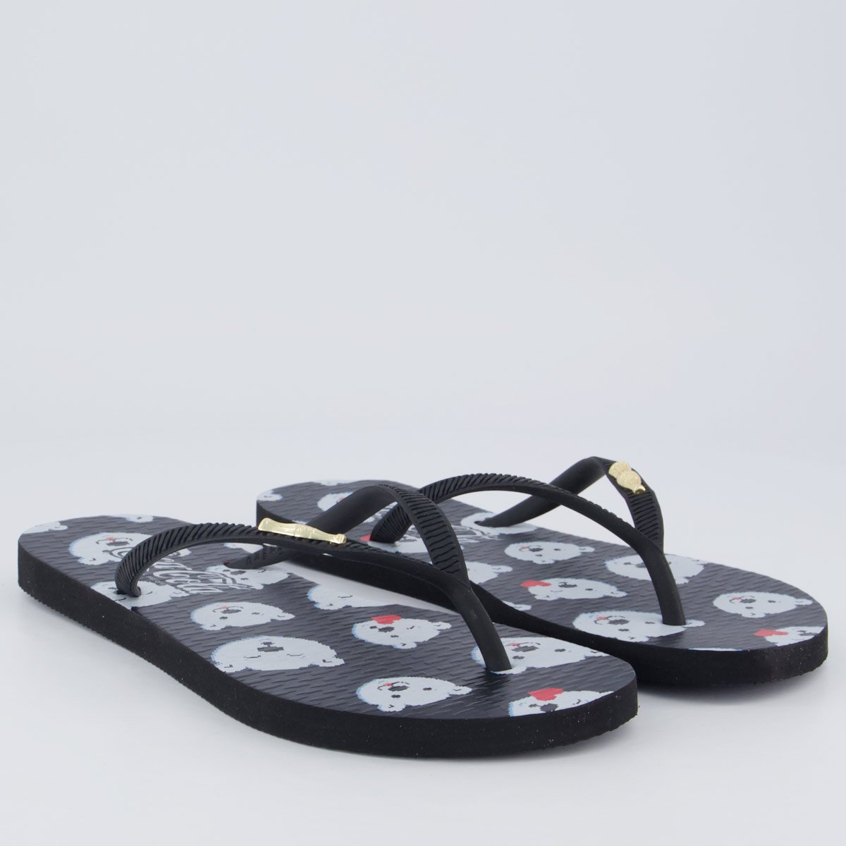 Chinelo Coca Cola Cool Bear Feminino Preto Preto 3