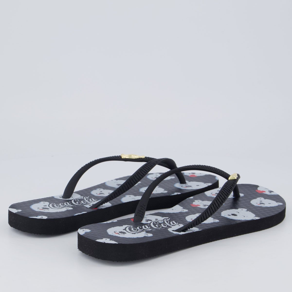 Chinelo Coca Cola Cool Bear Feminino Preto Preto 4