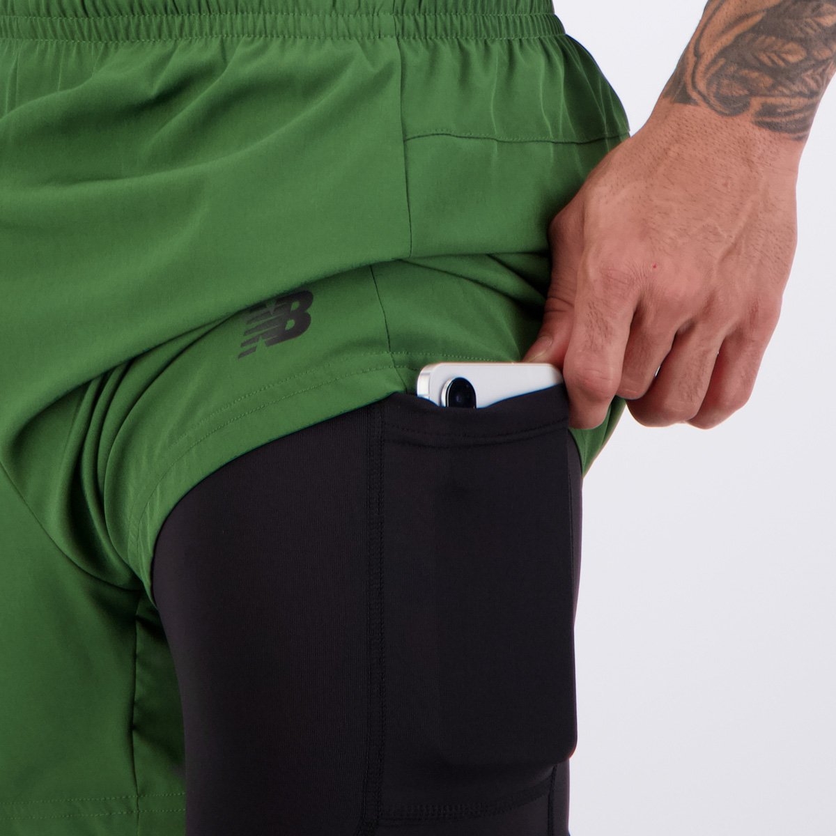 Shorts New Balance Sport Essentials 2 In 1 5 Verde Verde 5