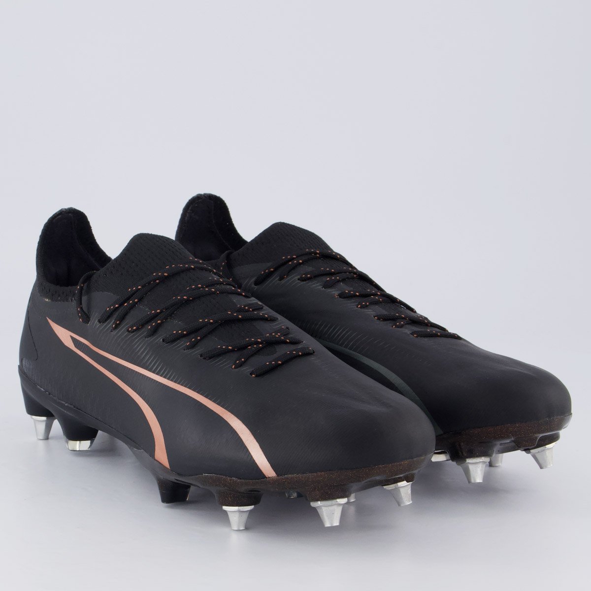 Chuteira Puma Ultra Ultimate Campo Preta e Rosê Preto 2