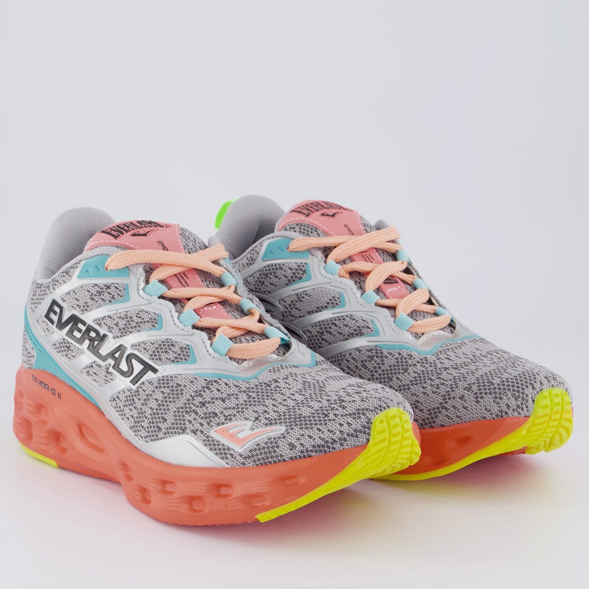 Tênis Everlast Climber Run Feminino Cinza e Laranja Cinza 2