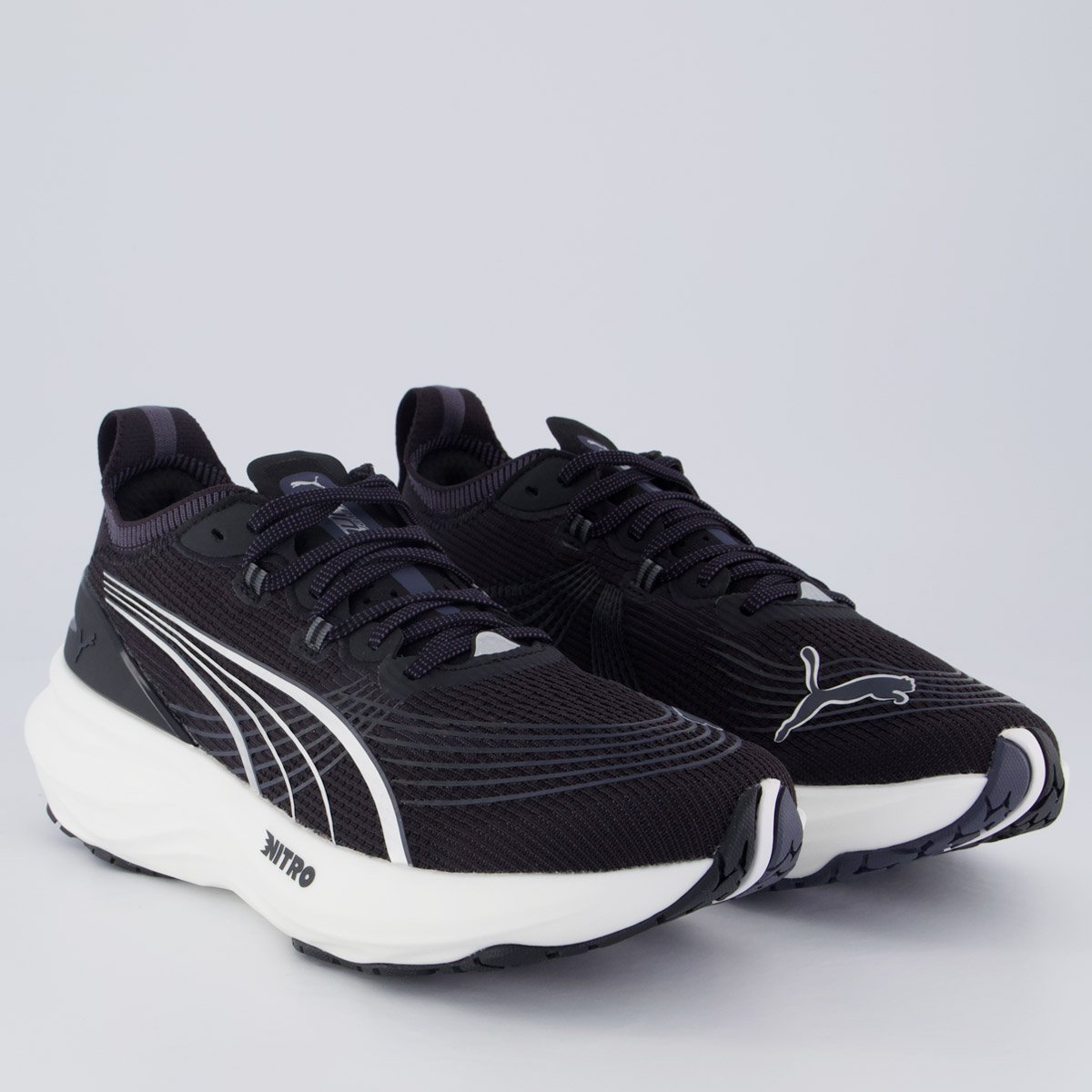 Tênis Puma Forever Run Nitro 2 Feminino Preto e Branco Preto 2