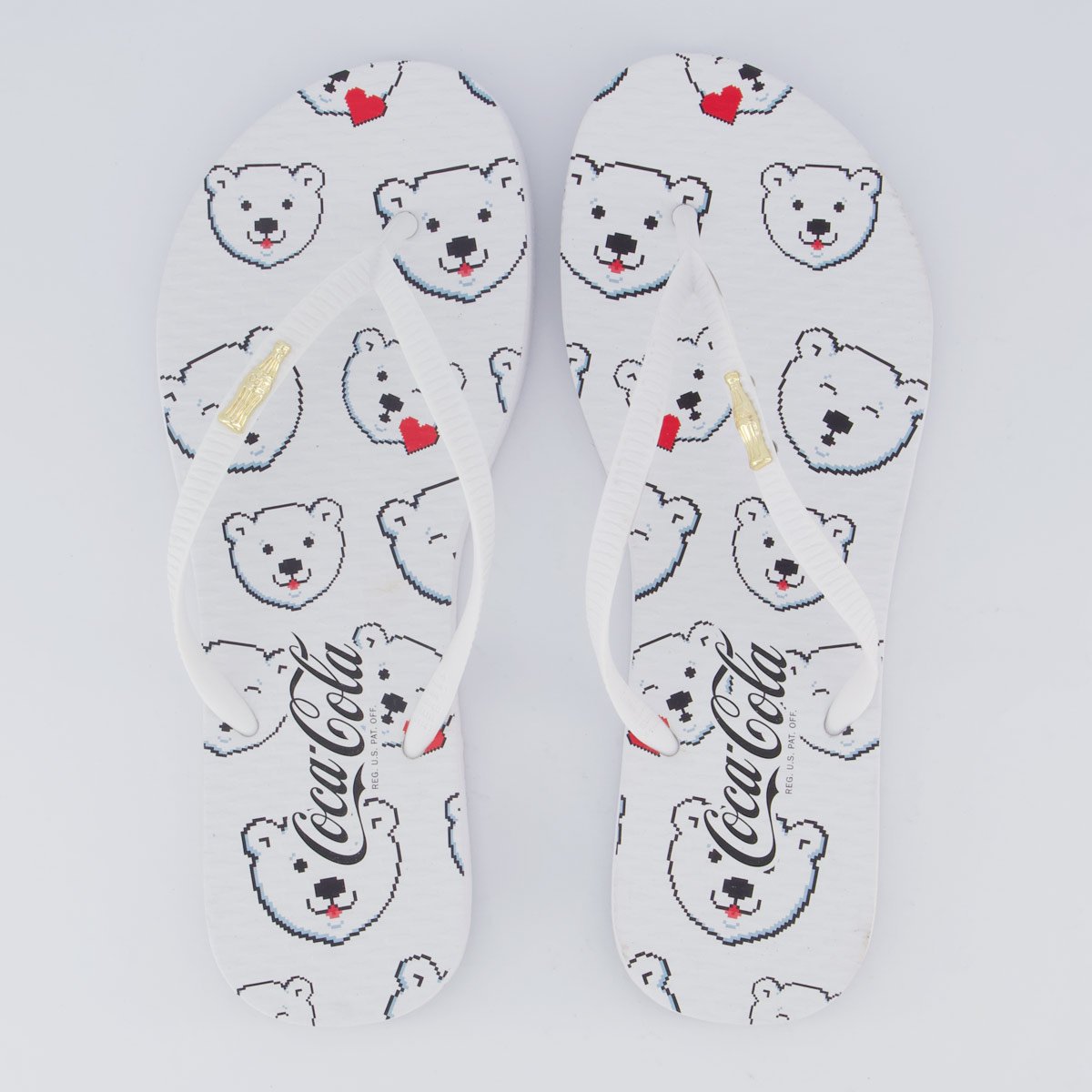 Chinelo Coca Cola Cool Bear Feminino Branco