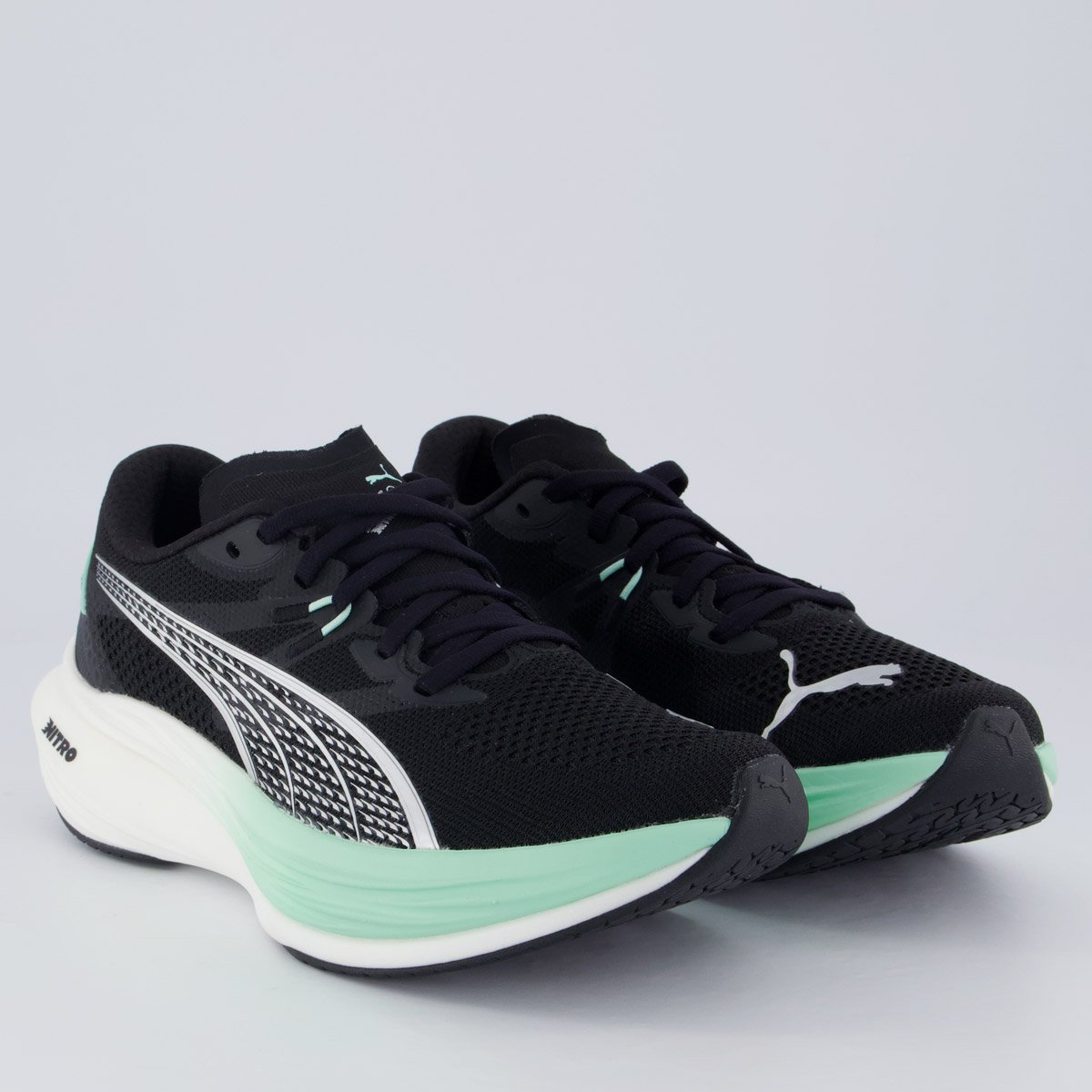 Tênis Puma Deviate Nitro 3 Wns Feminino Preto e Verde Preto 2