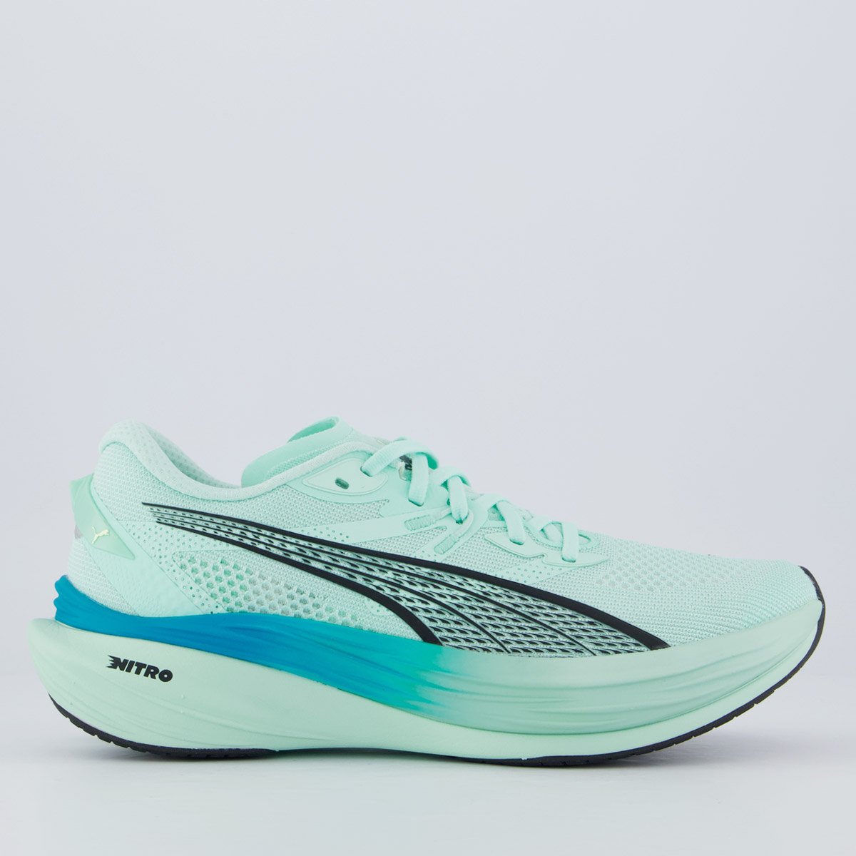 Tênis Puma Deviate Nitro 3 Verde e Azul
