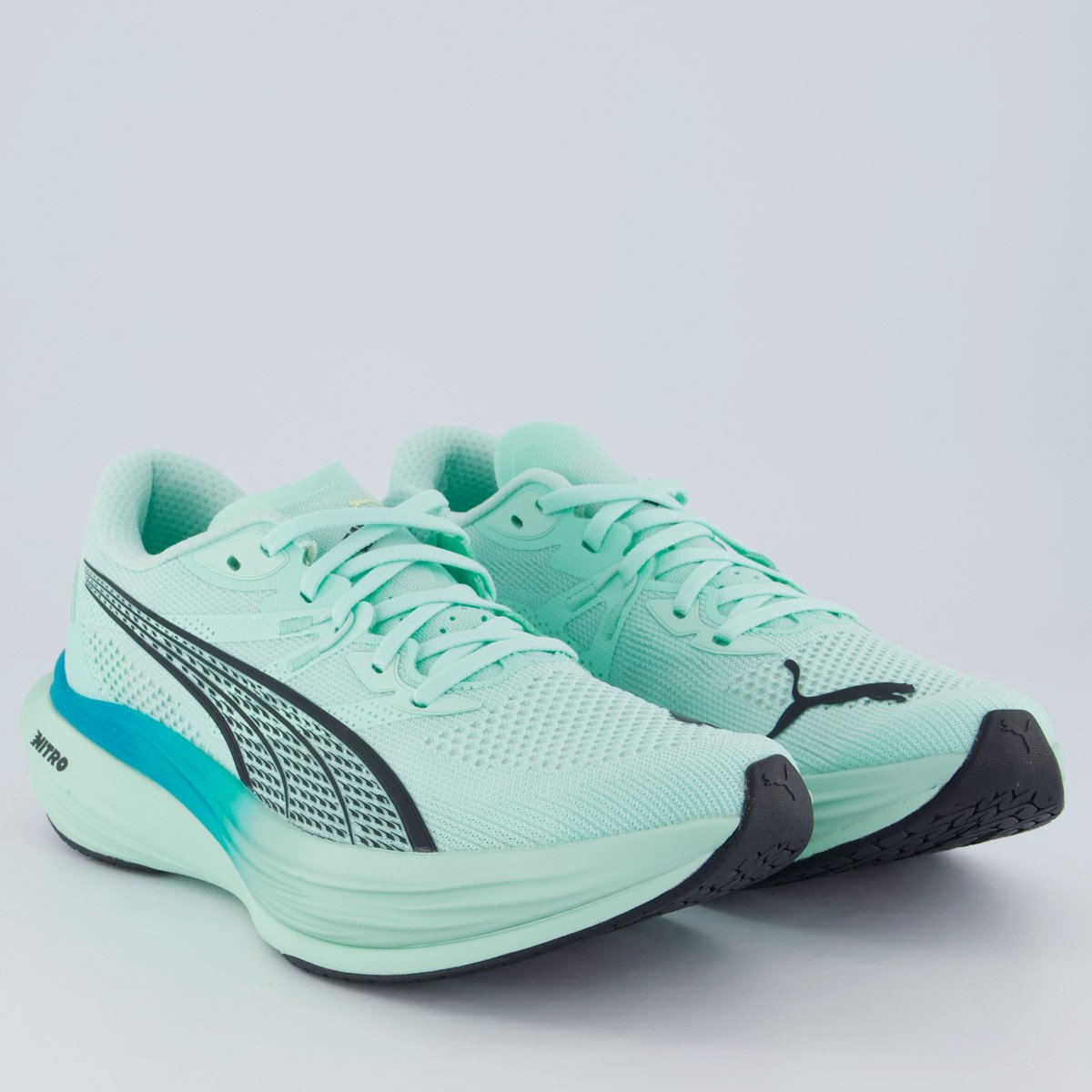 Tênis Puma Deviate Nitro 3 Verde e Azul Verde 2