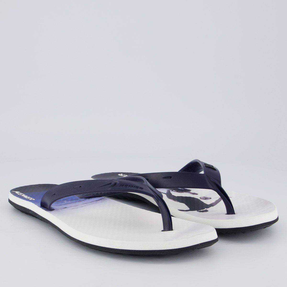 Chinelo Kenner Summer Altinha Branco e Marinho Branco/Azul Marinho 3