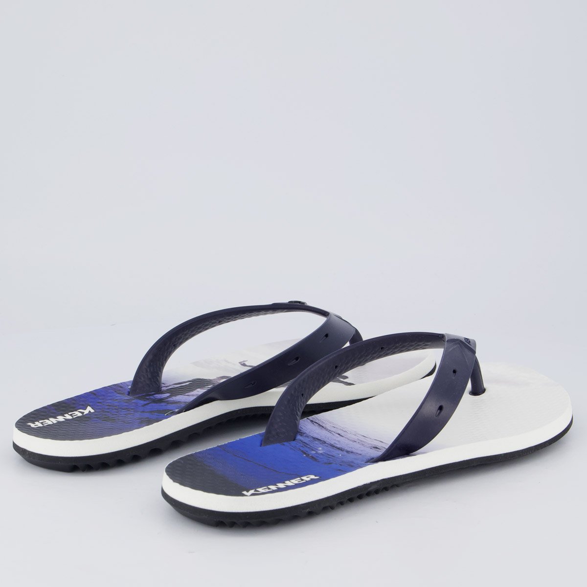 Chinelo Kenner Summer Altinha Branco e Marinho Branco/Azul Marinho 4