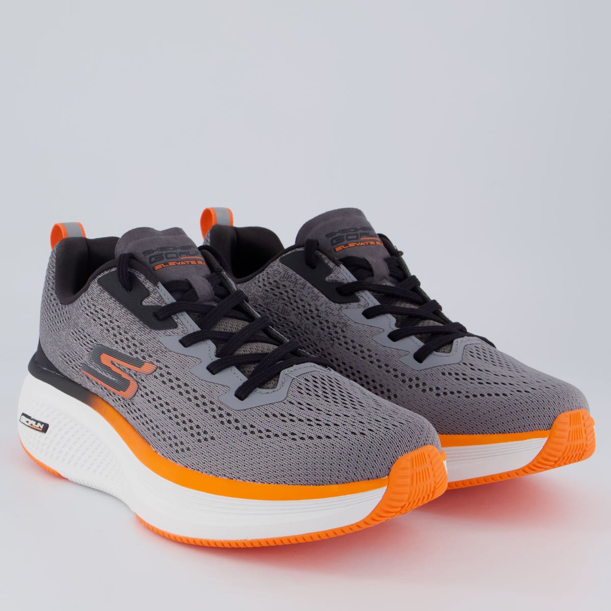 Tênis Skechers Fluid Motion Cinza e Laranja Cinza 2